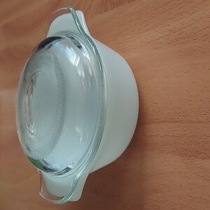 Anchor Hocking Fire King milk glass casserole dish